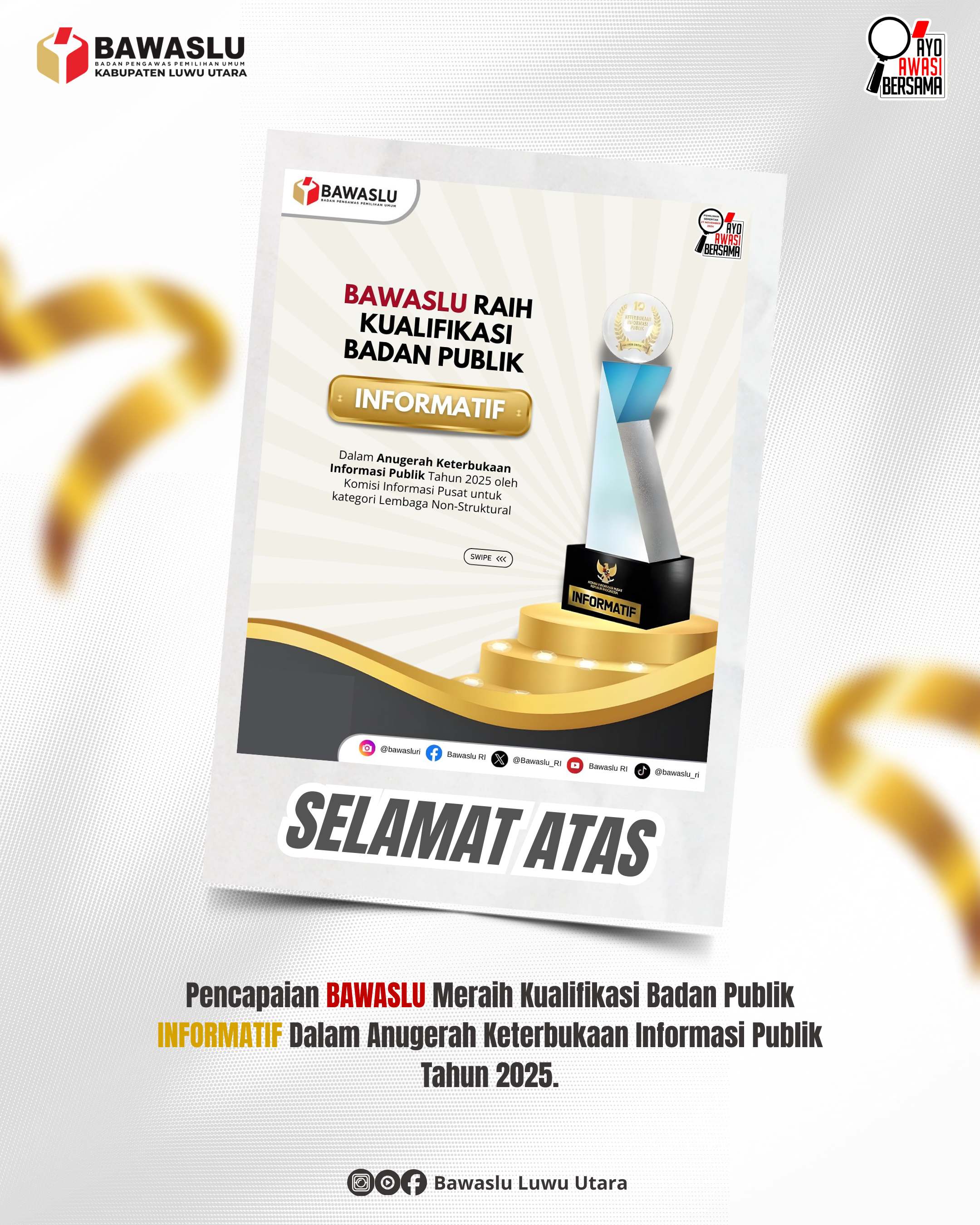 Bawaslu Raih Predikat Informatif