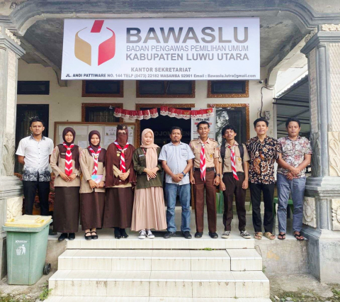 Ketua Bawaslu Luwu Utara Muhajirin terima Audiensi Kwarcab Pramuka Kabupaten Luwu Utara&nbsp;